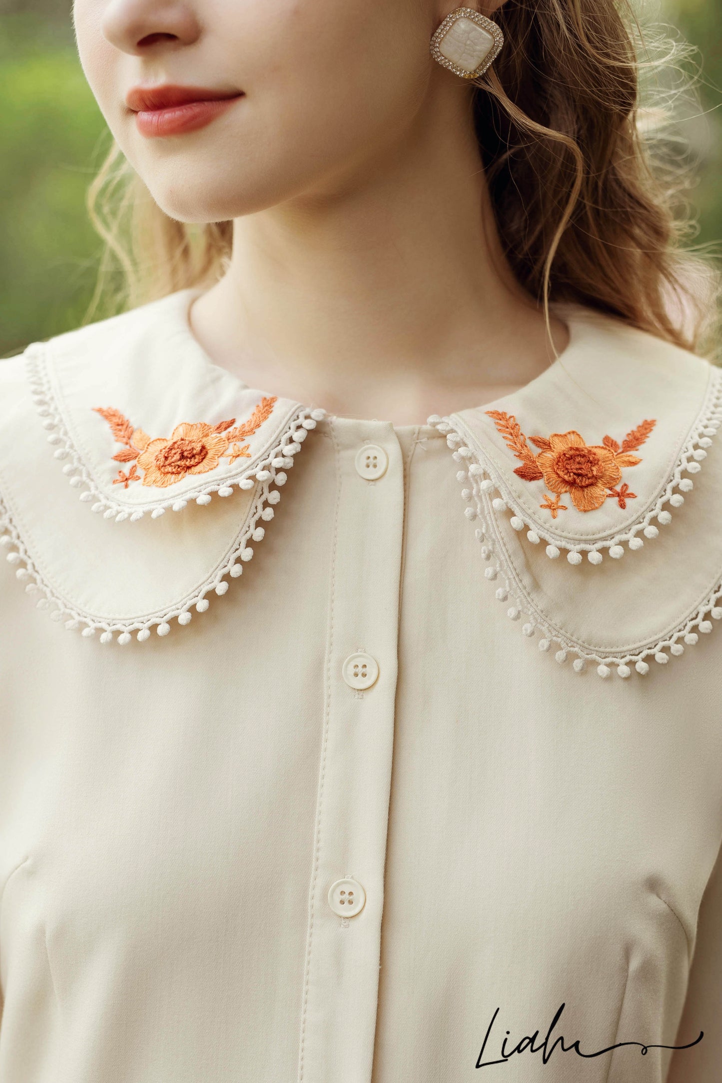 Floral embroidered cotton dress